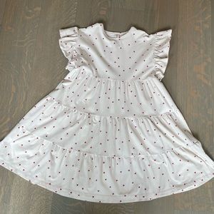 Kids of the Moon Kids Cream Dress with Red Hearts Size 8